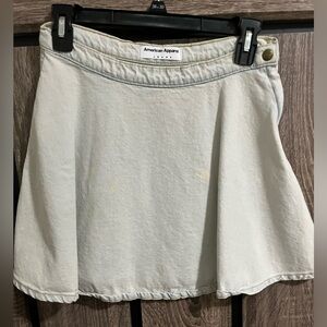 American Apparel Light Wash High Waisted Denim Jean A Line Skater Skirt ~Sz Med~
